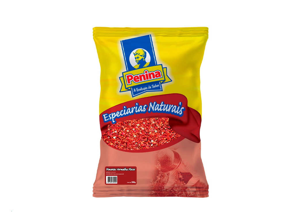 PIMENTA CALABRESA FLOCOS PENINA 500 G (FDO 10 PCT)